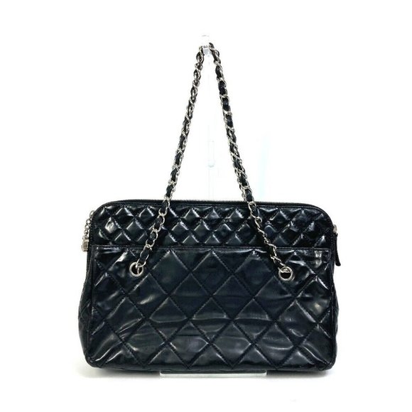 CHANEL Matelasse Tote bag Shoulder Bag Black Patent Leather - Picture 1 of 16